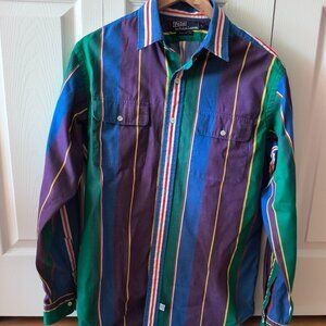 Early 90s Polo Ralph Lauren Multicolor Striped Shirt Size L